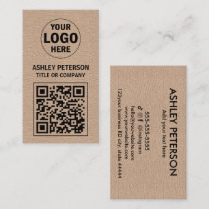 QR Code Kraft Paper   Social Media Custom Logo  Business Card