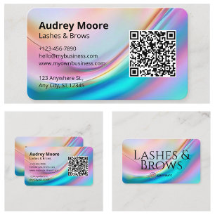 QR Code Lash Brows Modern Minimalist Business Card