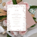 QR Code Leaf Dusty Rose Elegant Monogram Wedding Invitation<br><div class="desc">Say “I do” to your perfect dream wedding Invitation! Introducing the QR code Dusty Rose minimal leaf monogram wedding Invitation--an online exclusive and one of our most treasured designs. This modern take on classic elegance is sure to make a statement your guests won't soon forget. The invitation features an intricate...</div>