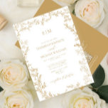 QR Code Leaf Gold Elegant Monogram Wedding Invitation<br><div class="desc">Say “I do” to your perfect dream wedding Invitation! Introducing the QR code gold minimal leaf monogram wedding Invitation--an online exclusive and one of our most treasured designs. This modern take on classic elegance is sure to make a statement your guests won't soon forget. The invitation features an intricate leafy...</div>