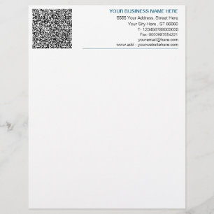 QR Code Letterhead Your Business Name Address Info