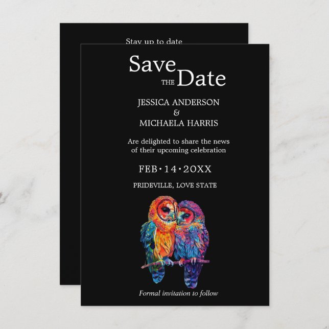 🌈 QR code LGBTQ Eternal Unity wedding  Save The Date (Front/Back)