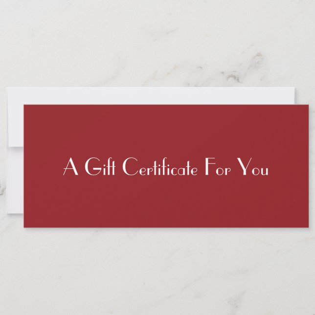 QR Code Life Coach Personal Note Gift Certificate (Front)
