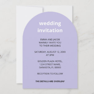 QR Code Light Purple All In One Wedding Invitation