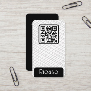 QR Code Lined Pattern Personalised Business Card