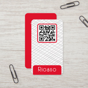 QR Code Lined Pattern Personalized Business Card