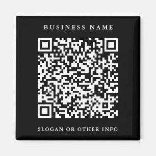 QR Code Link Black Simple Business  Magnet
