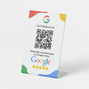QR Code Link Google Review  Pedestal Sign