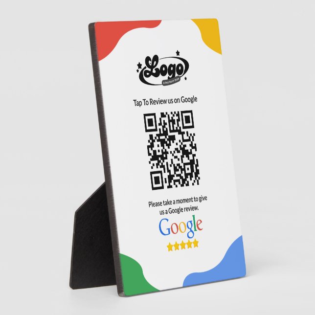 QR Code Link Google Review  Plaque (Side)