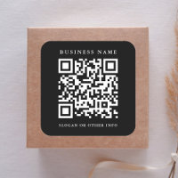 QR Code Link Minimal Business Name Black