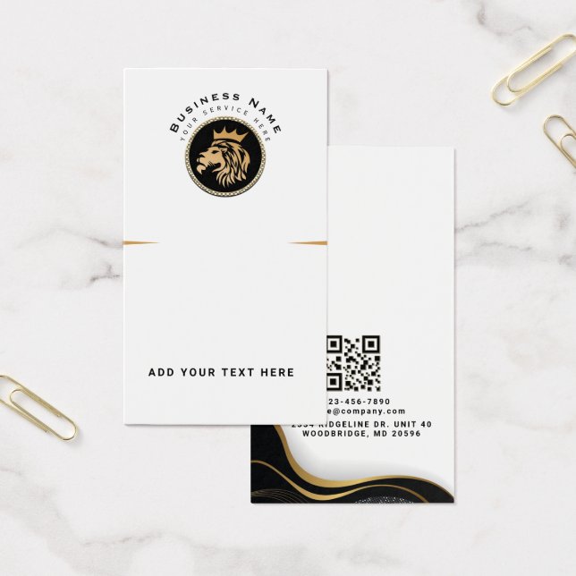 QR Code Lion Logo Business Scan for Display Cards (Office)