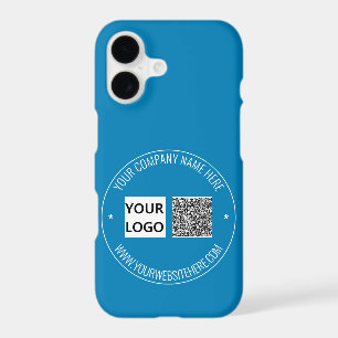 QR Code , Logo and Text iPhone Case - Your Colours