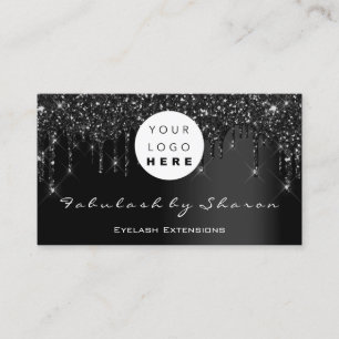 Qr Code Logo Black Drips Professional  Business Card