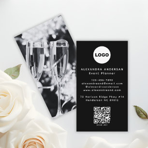 QR Code Logo Black Modern Minimalist Professional Business Card
