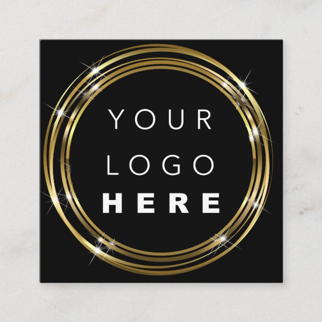  QR Code Logo Black White Gold Promotional Insert (Front)