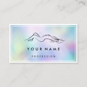 QR CODE Logo Body Sculpting Massage Blue Framed Bu Business Card