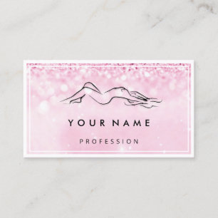 QR CODE Logo Body Sculpting Massage Care Pink Business Card