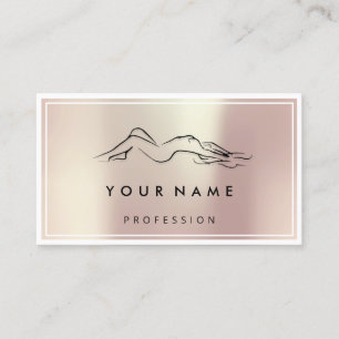 QR CODE Logo Body Sculpting Massage Care Rose Business Card