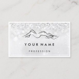QR CODE Logo Body Sculpting Massage Care Silver Business Card