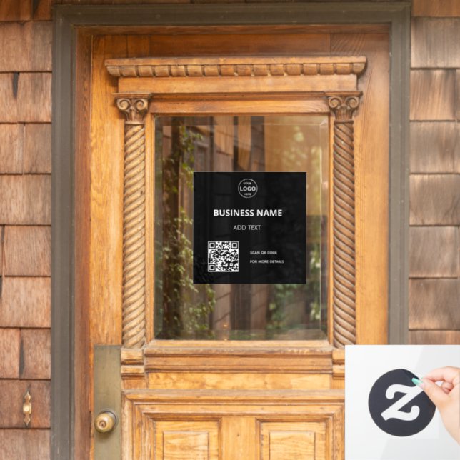 Qr code Logo Business Menu Contact Cling window (Home Door)