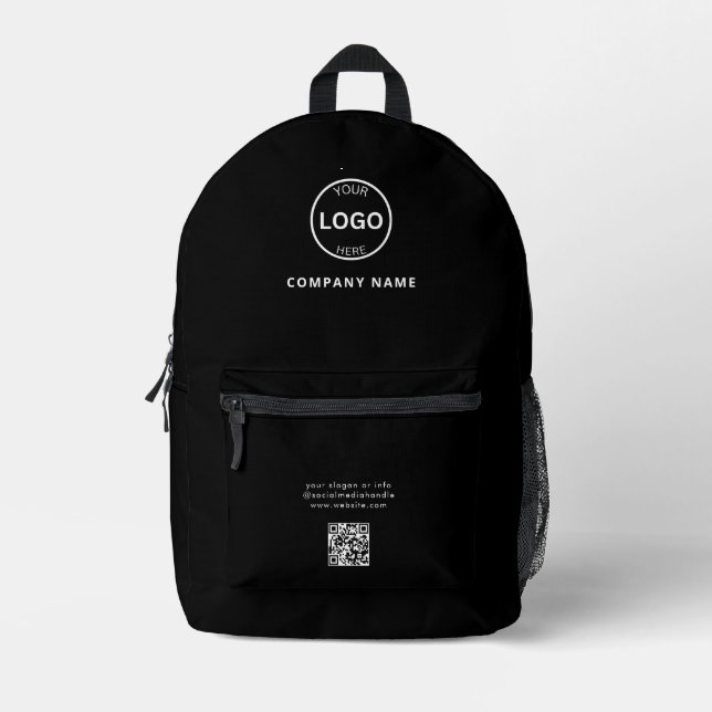 Qr Code Logo Business Minimalist Simple Printed Backpack (Front)