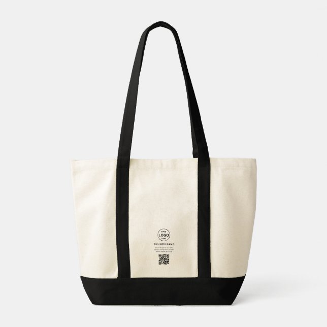 Qr Code Logo Business Minimalist Simple Tote Bag (Back)