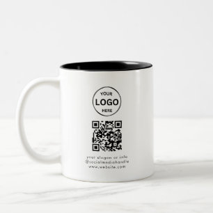 Qr Code Logo Business Minimalist Simple Two-Tone Coffee Mug