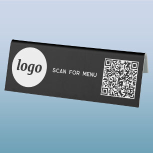QR Code Logo Business Scan for Menu Black