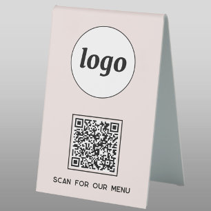 QR Code Logo Business Scan for Menu Blush Pink