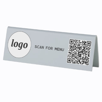 QR Code Logo Business Scan for Menu Powder Blue