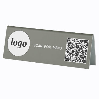 QR Code Logo Business Scan for Menu Sage Green