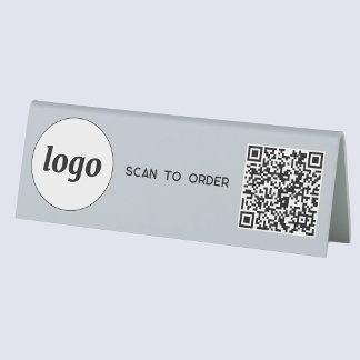 QR Code Logo Business Scan to Order Blue