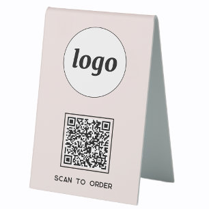 QR Code Logo Business Scan to Order Blush Pink