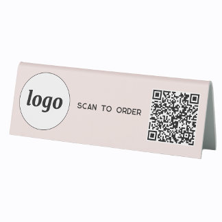 QR Code Logo Business Scan to Order Blush Pink