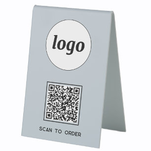 QR Code Logo Business Scan to Order Powder Blue