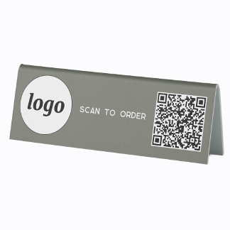 QR Code Logo Business Scan to Order Sage Green