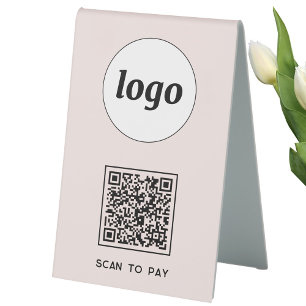 QR Code Logo Business Scan to Pay Blush Pink