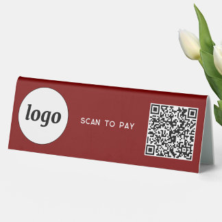 QR Code Logo Business Scan to Pay Burgundy Red