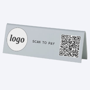 QR Code Logo Business Scan to Pay Powder Blue