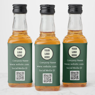 QR Code Logo Company Green Business Corporate Liquor Bottle Label