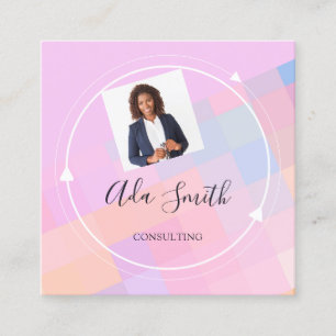 QR Code Logo Custom Custom Photo Consulting Lilac Square Business Card