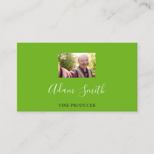 QR Code Logo Custom Custom Photo Mint Green  Business Card (Front)