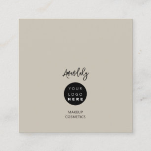 QR Code Logo Earth Cement Gray Minimalims Square Business Card