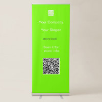 QR code&logo in fluorescent green