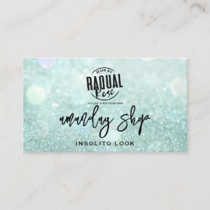 QR Code Logo Makeup Nails Mint Green Business Card