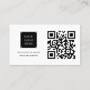 QR Code Logo Modern minimal Professional business  Business Card