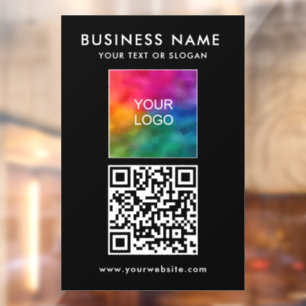 QR Code Logo Modern Minimalist Simple Template Window Cling