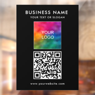 QR Code Logo Modern Minimalist Vertical Template Window Cling