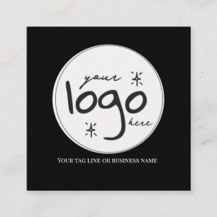 QR Code Logo Modern Simple Black Square Business Card