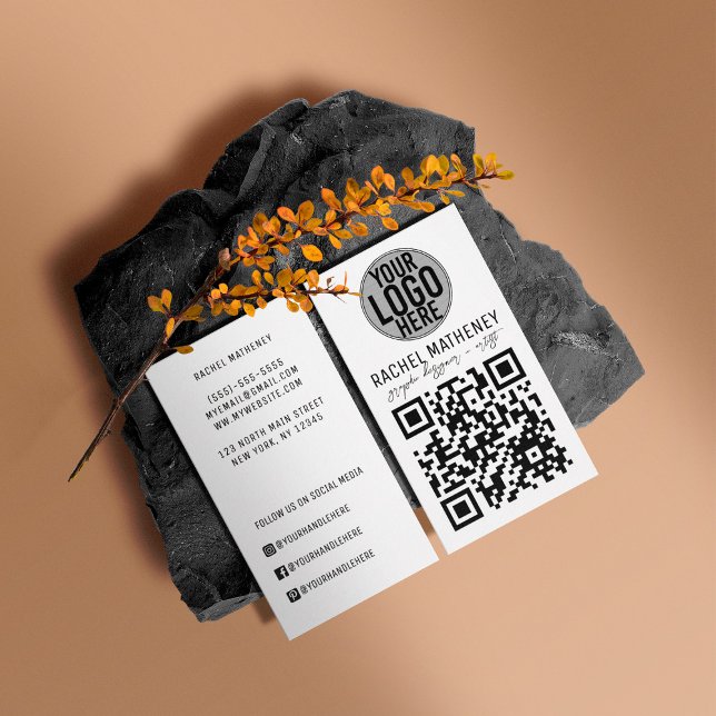 QR Code Logo Modern Simple Professional Business C Card (Creator Uploaded)